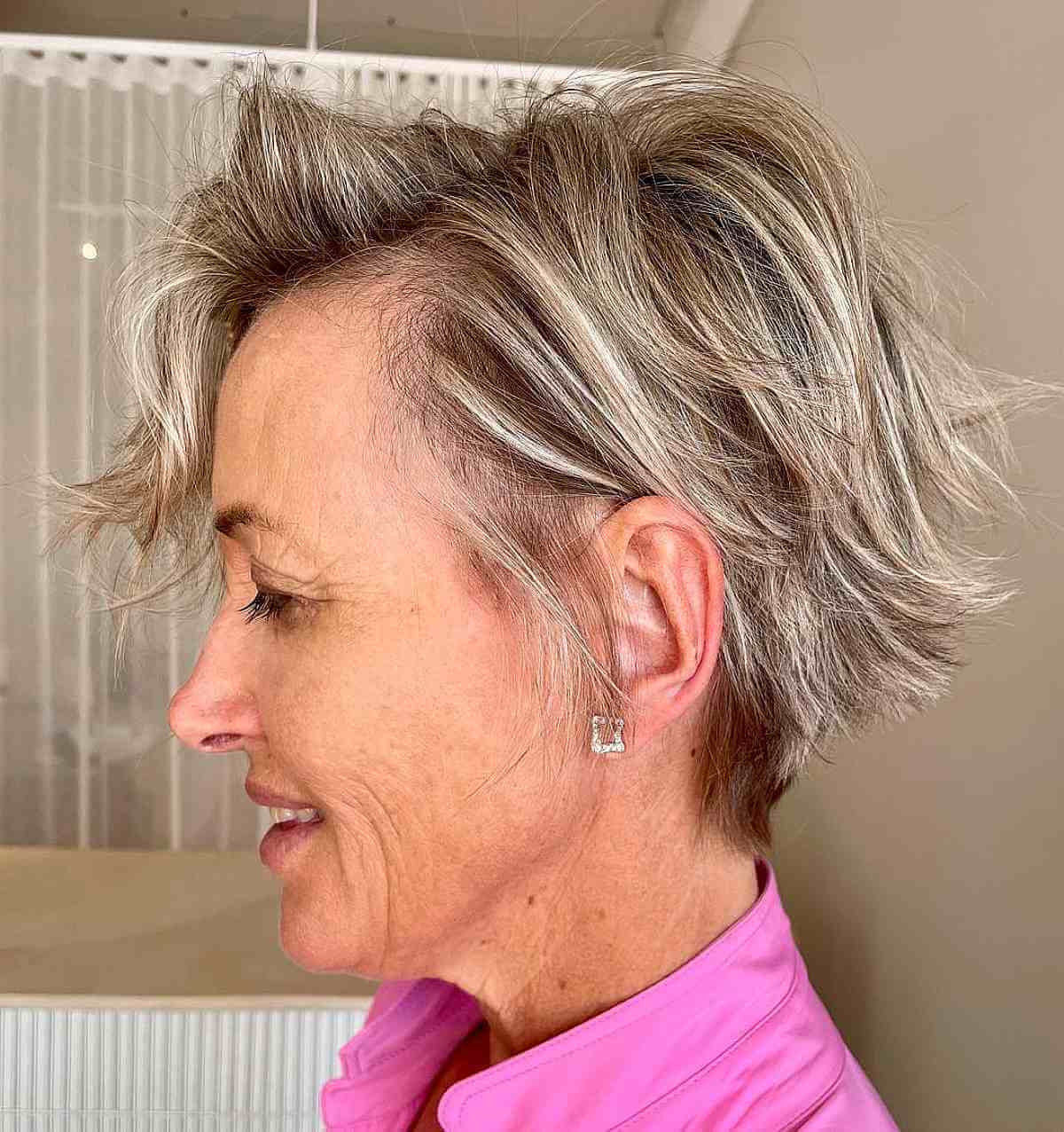 Teased Pixie Hairstyle for Thin Hair