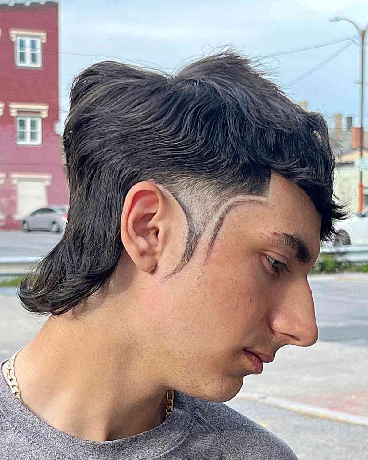 Temp Fade Mullet with Unique Taper Design for Gents
