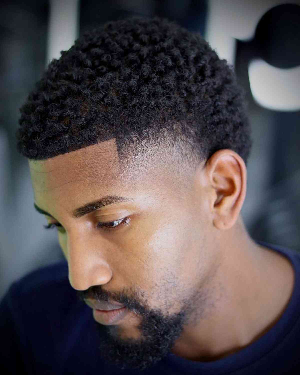 Simple Temple fade haircut for men