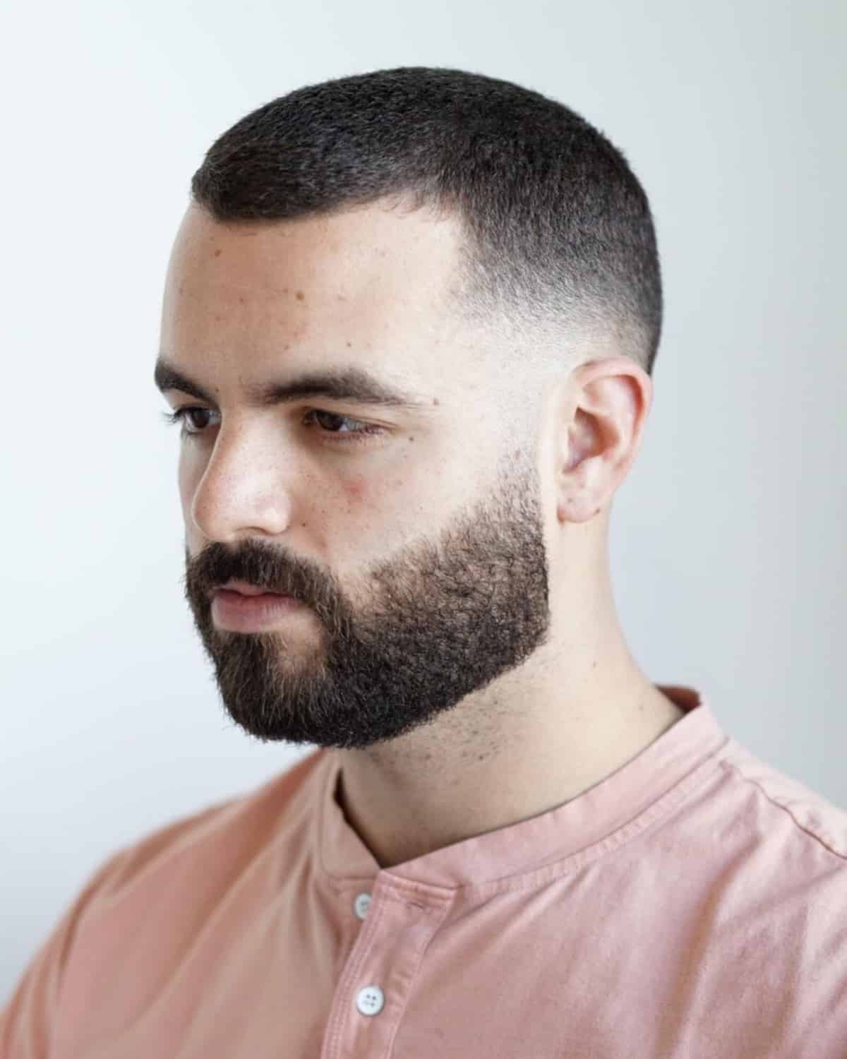 Temple low fade for men with receding hairline