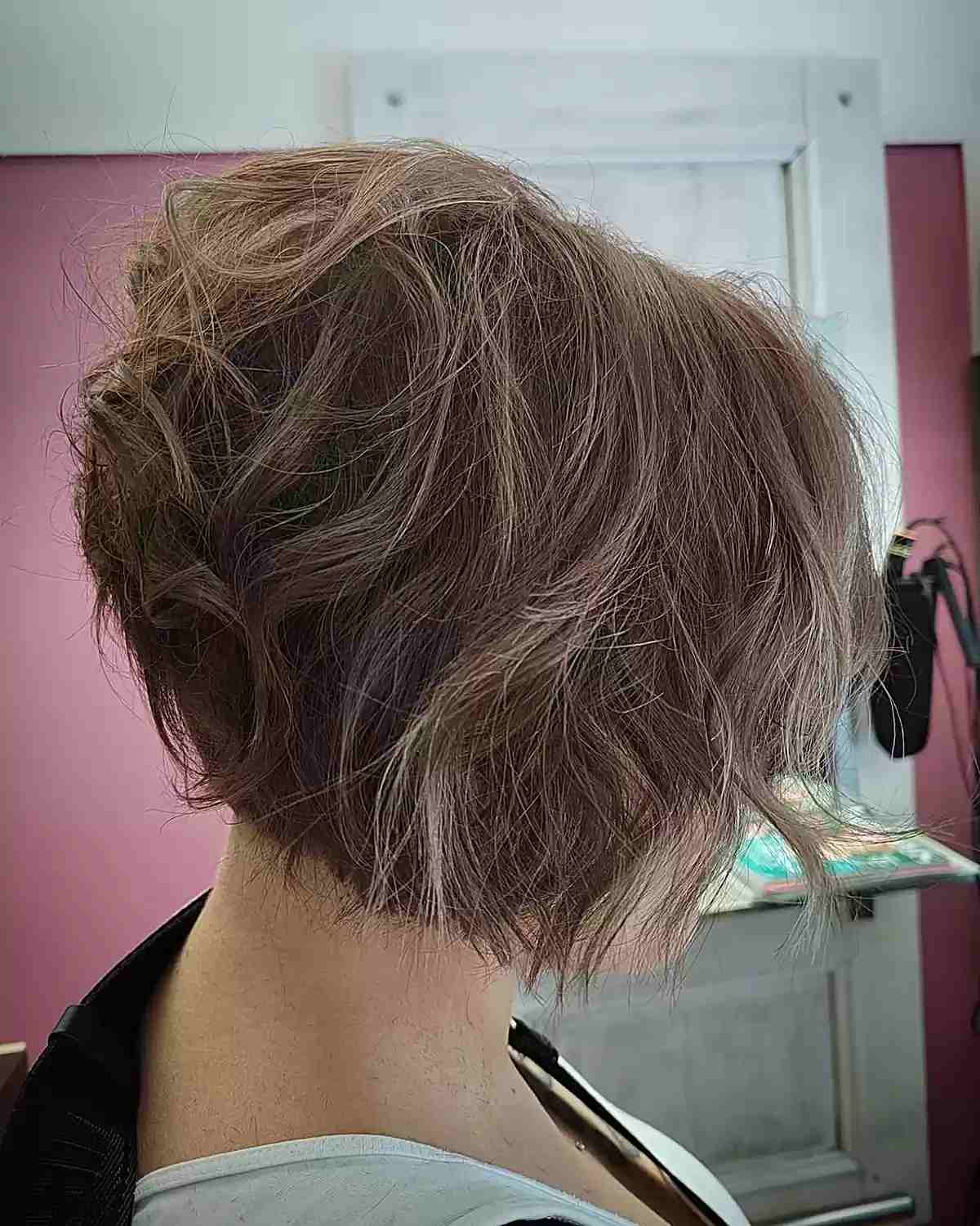 Very Short Textured A-Line Bob with Subtle Babylights