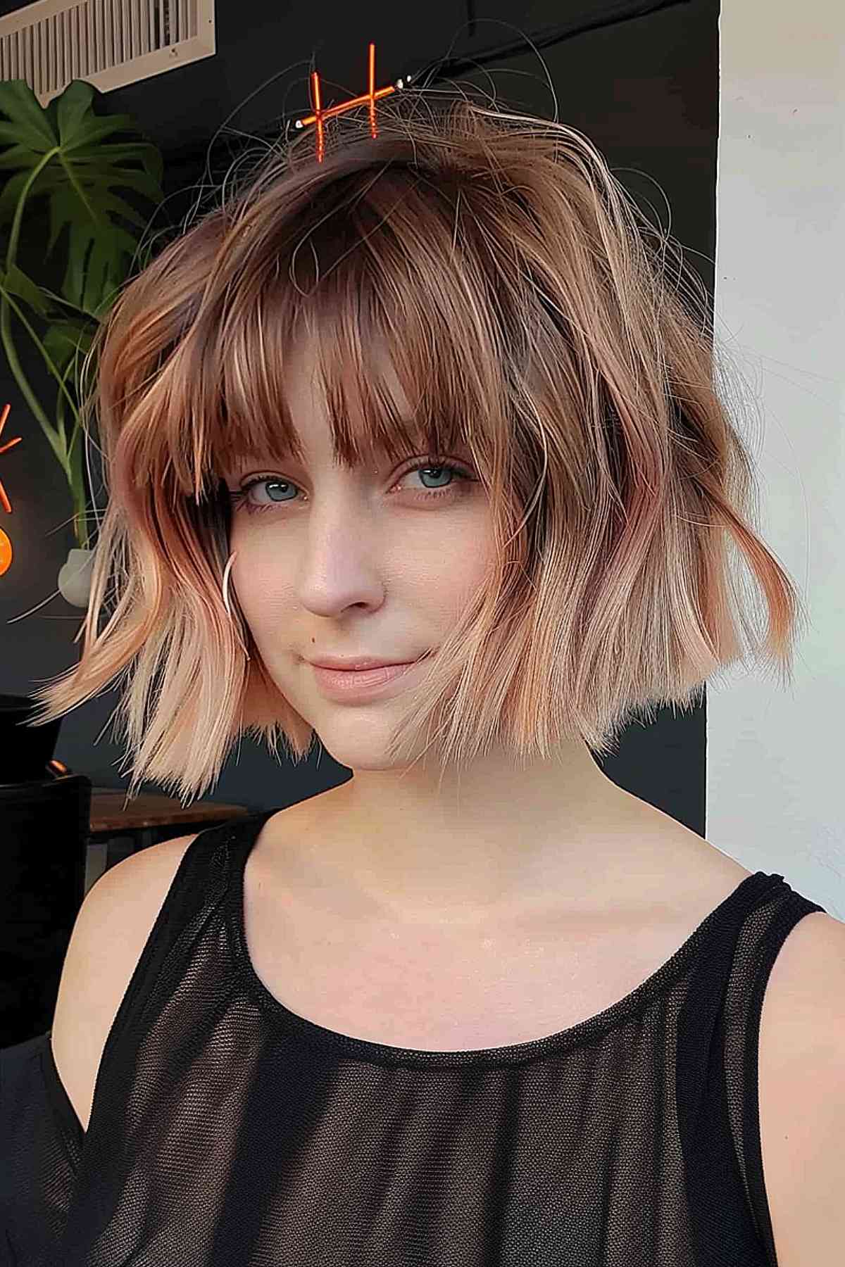 Textured and Lived-In Bob Cut