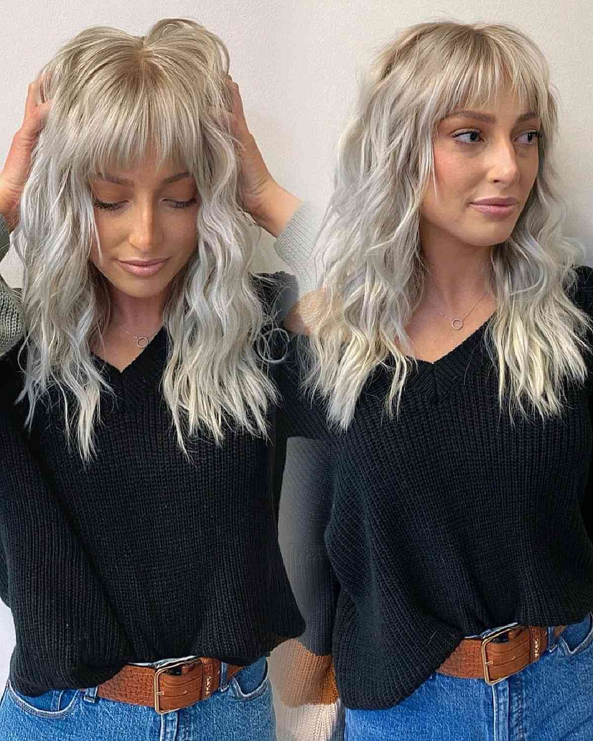 Textured Bangs and Beach Waves