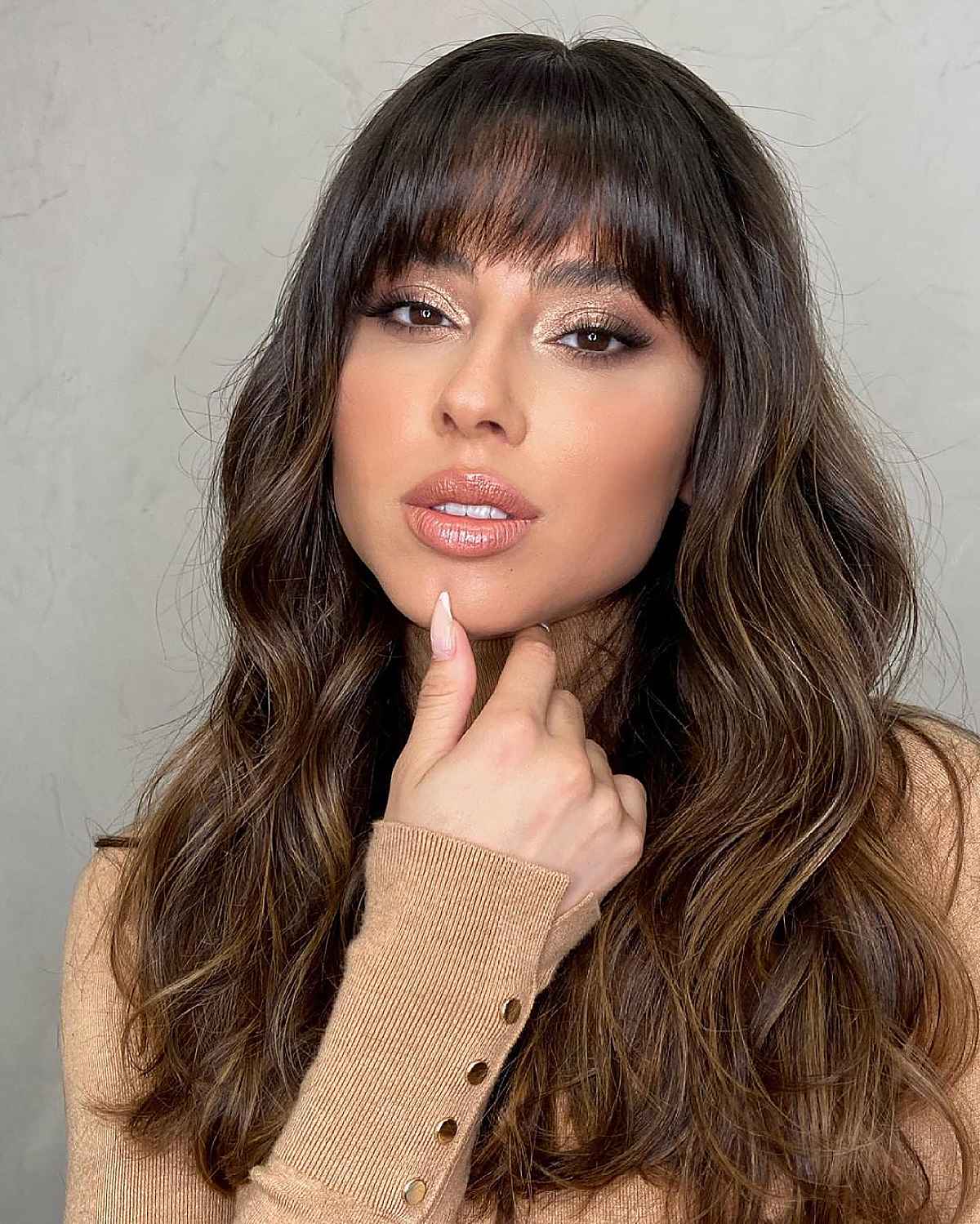 Textured Bangs for Short Forehead
