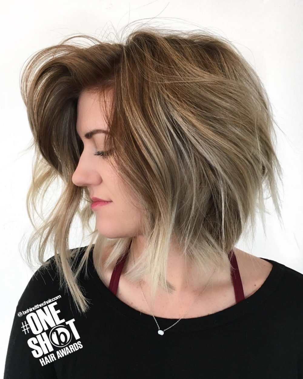 A blunt long bob (lob) with lots of texture for long faces