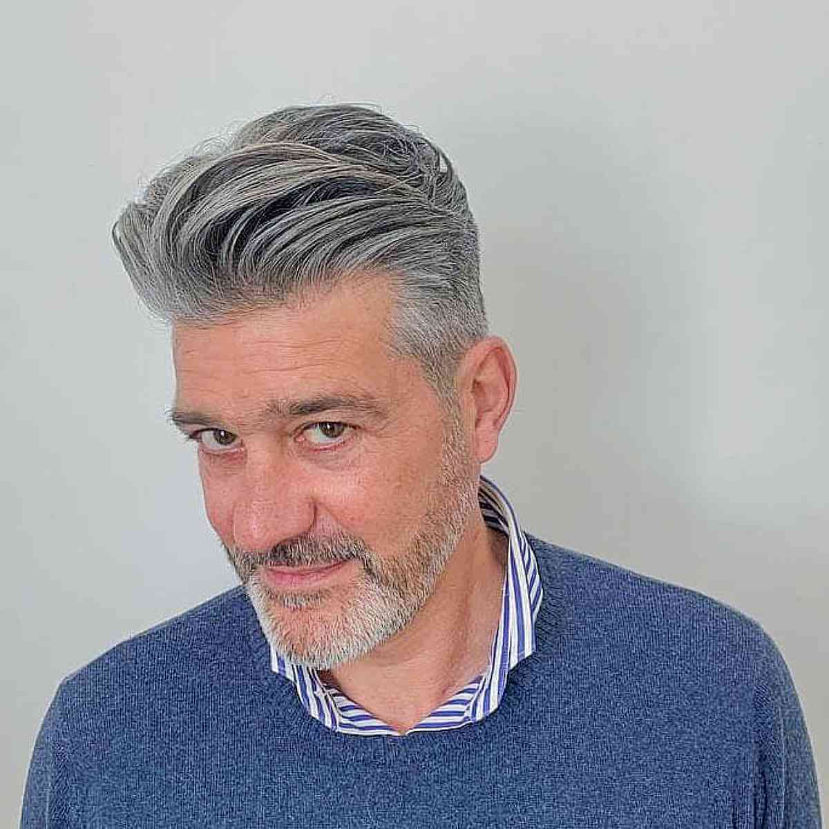 Textured crop haircut for older men