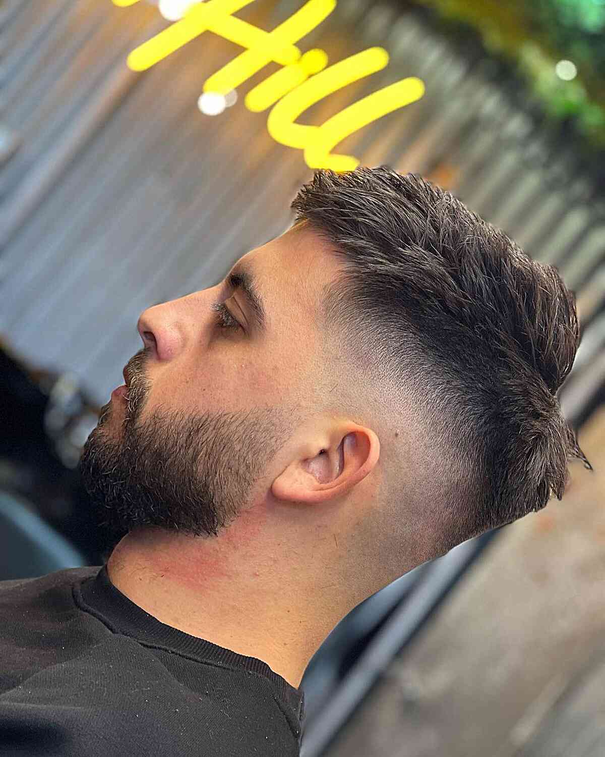 Textured Crop with Tapered Skin Fade for Men with Dense Hair