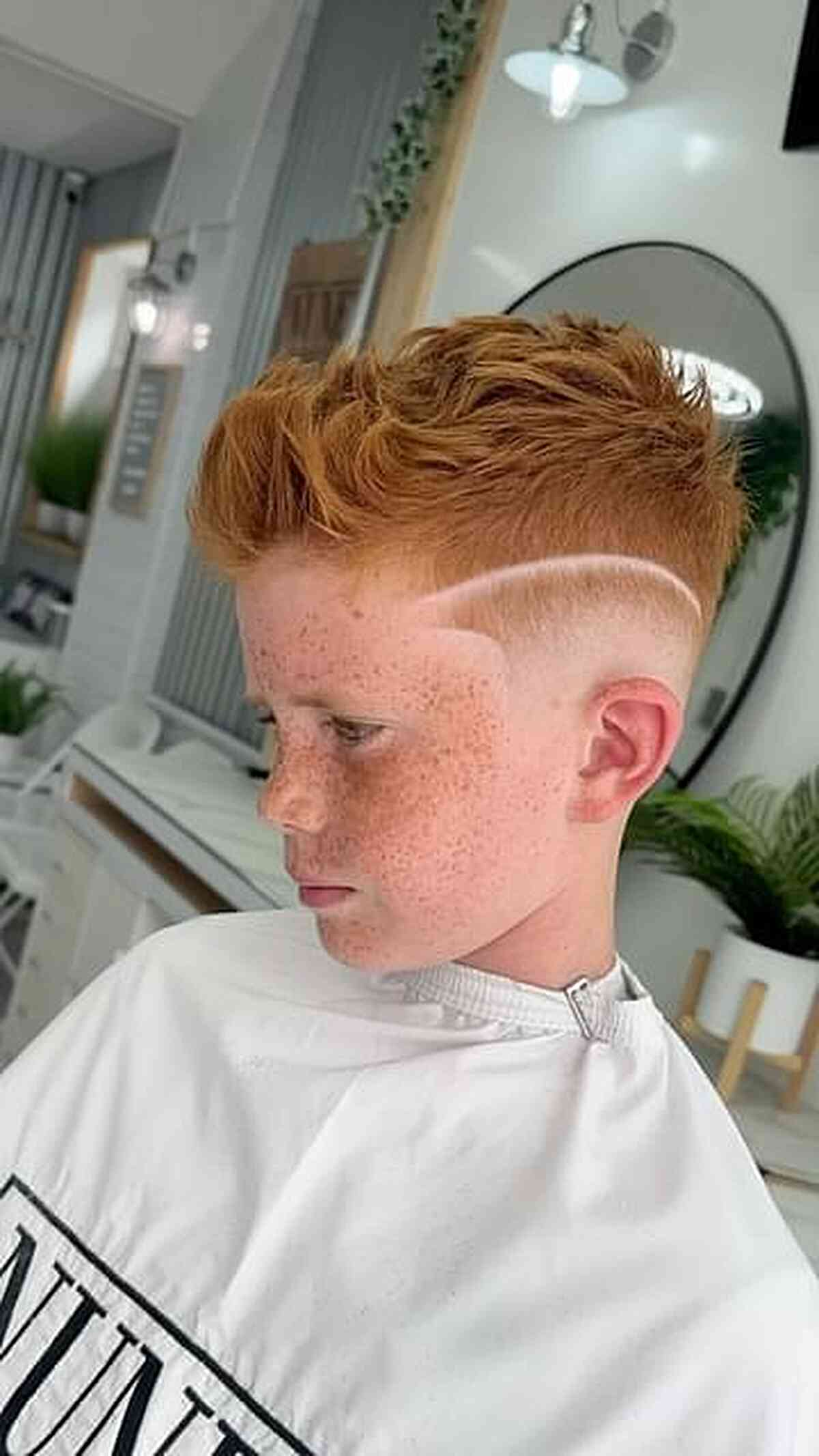 Textured Cut with a Long Surgical Line for Boys