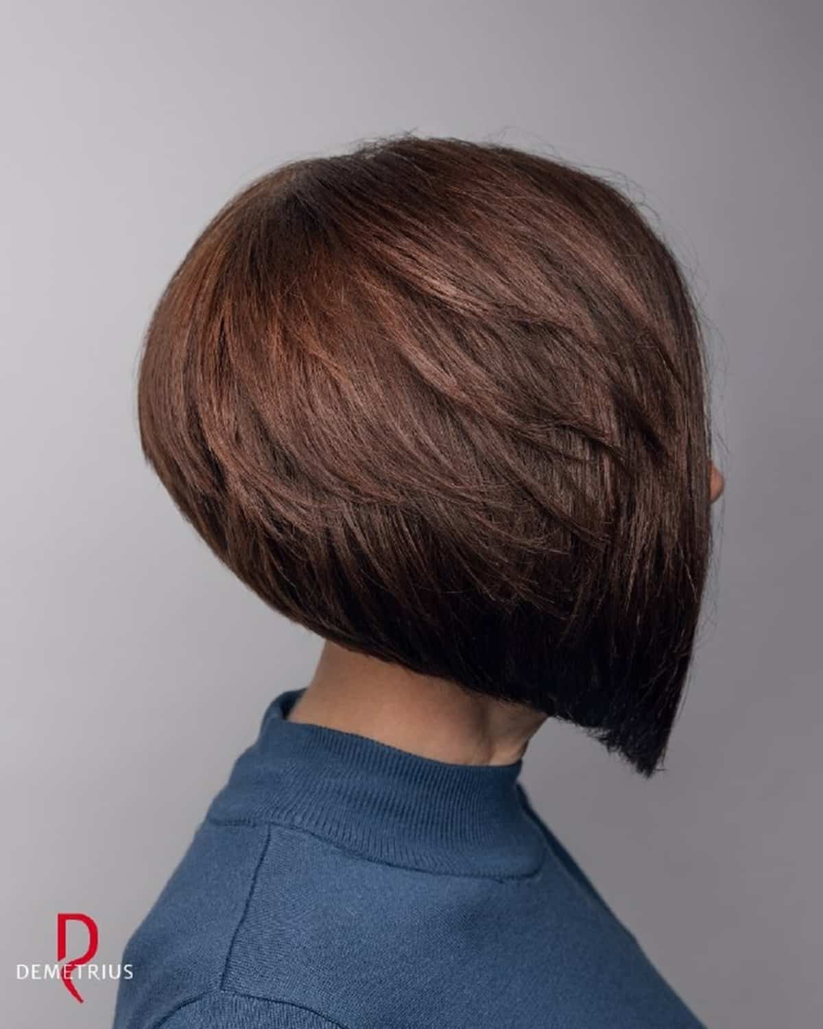 Heavily layered textured inverted bob