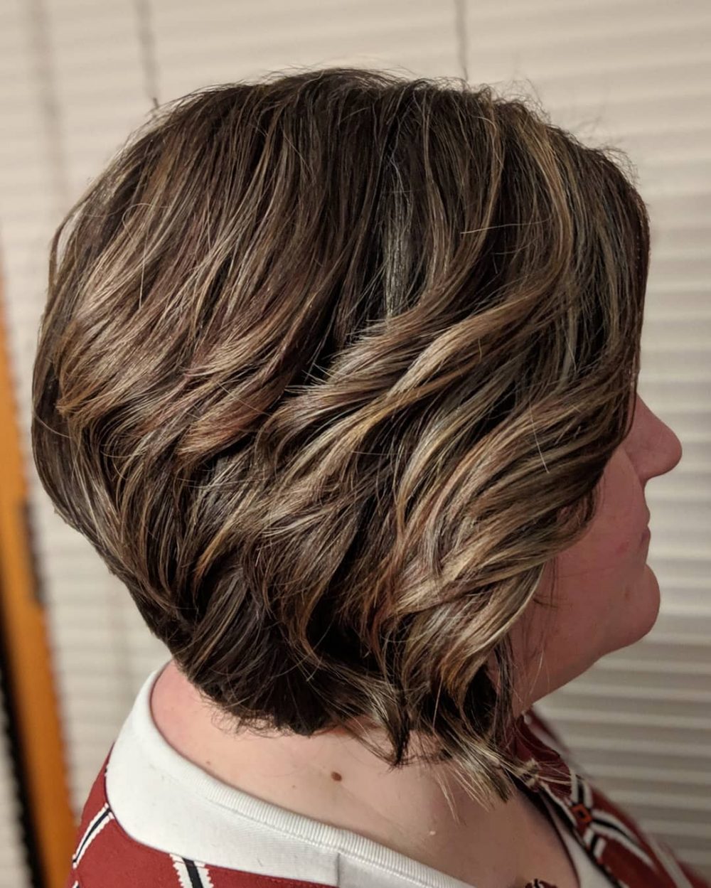 Sassy Textured Inverted Bob for Chubby Faces