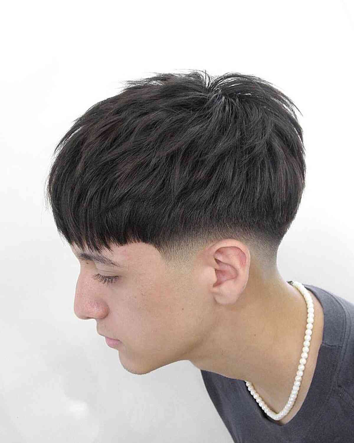 Textured Layers with Bangs and Low Temp Fade for Fine Hair