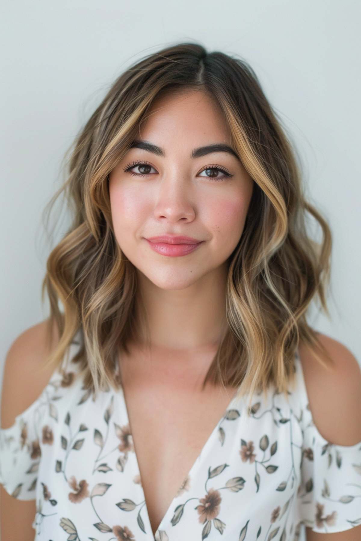 Textured lob with subtle layers, adding movement and dimension to medium to thick hair