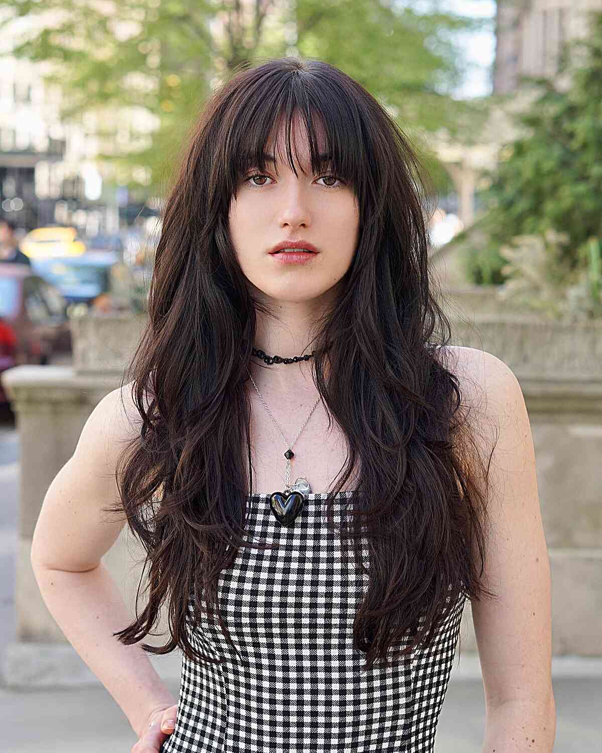 Textured Long Layers and See-Through Bangs