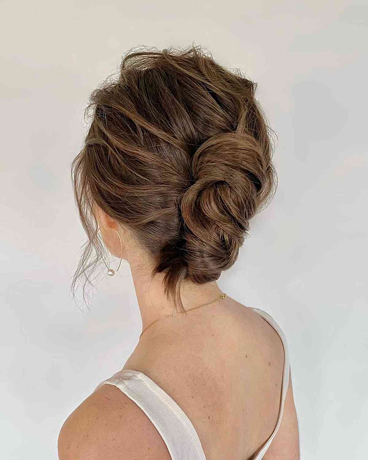 Textured Loose Updo for Mid-Length Hair