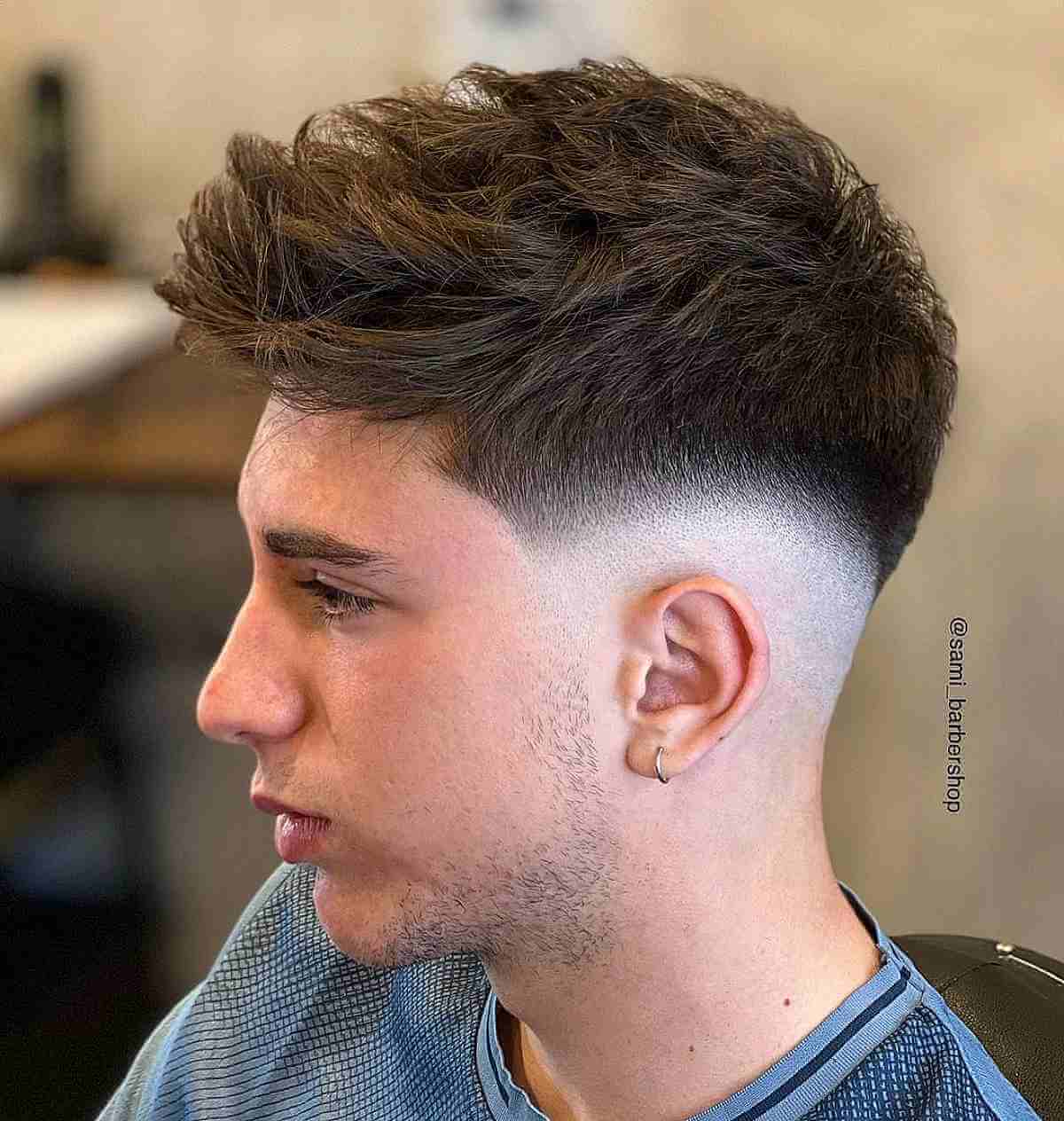 Textured Mid-Fade Haircut for Men