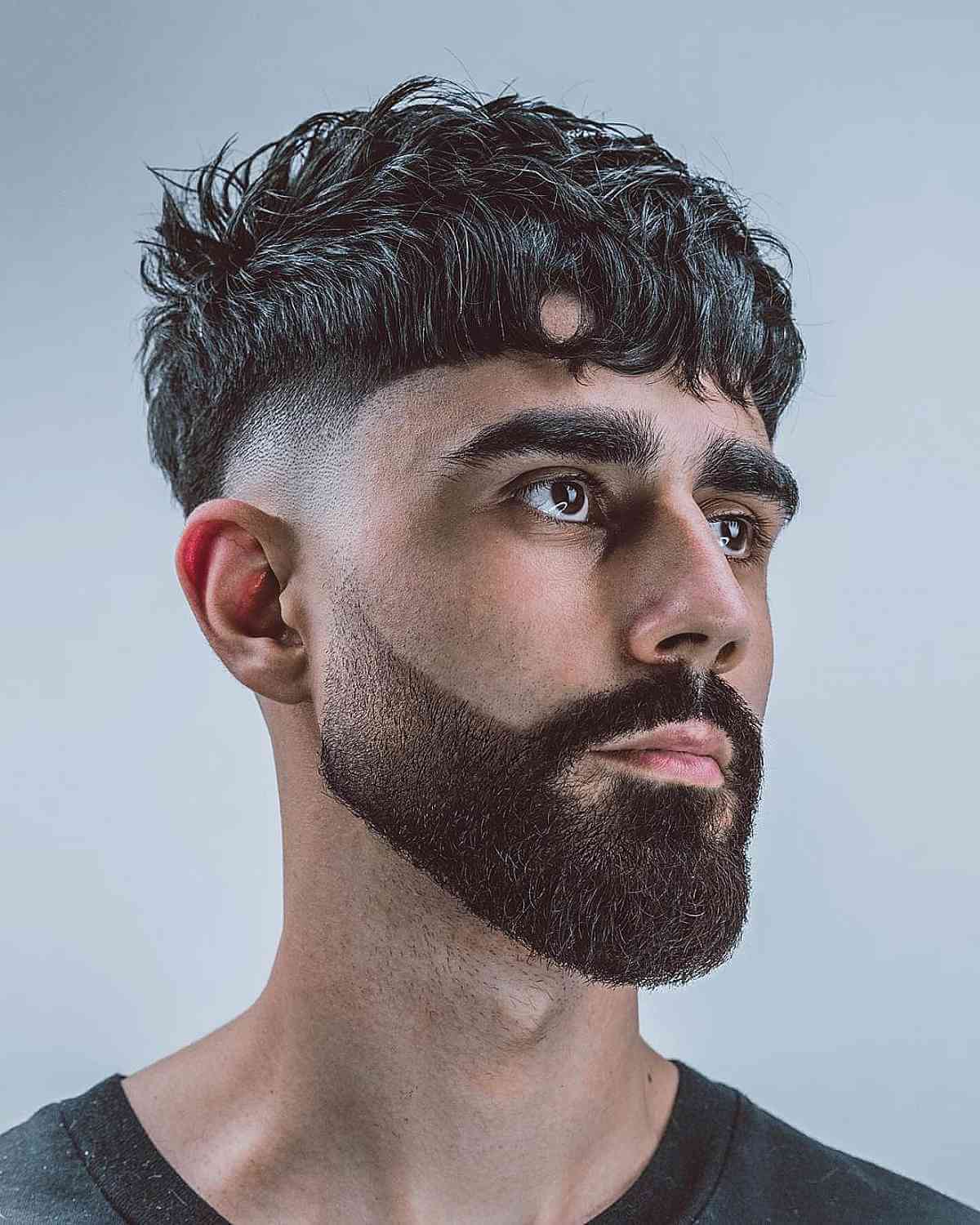 Textured Mid-Fade with a Beard Fade