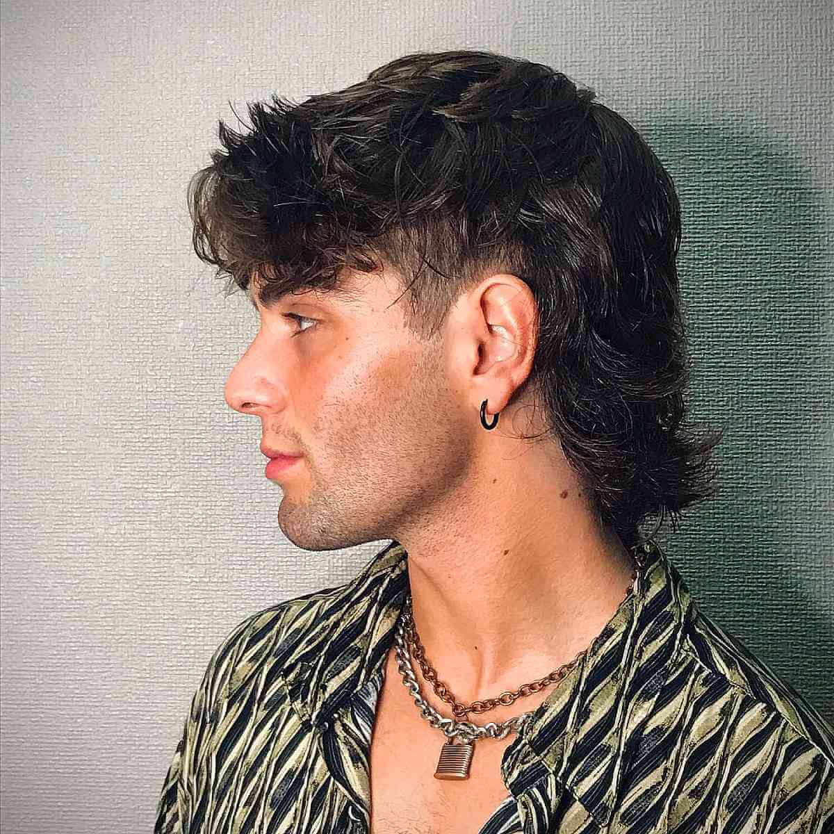 Textured Mullet with an Undercut for Men