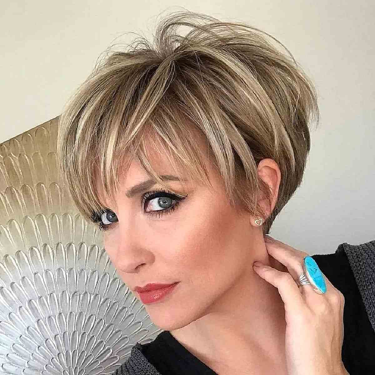 Textured Pixie Bob with Light Bangs