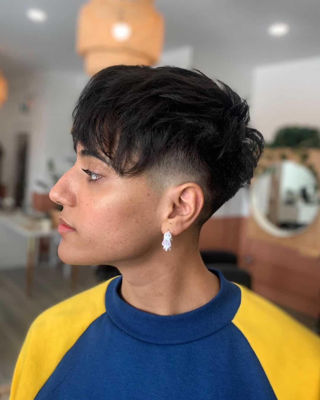 Textured Pixie For Fine Hair with Bangs