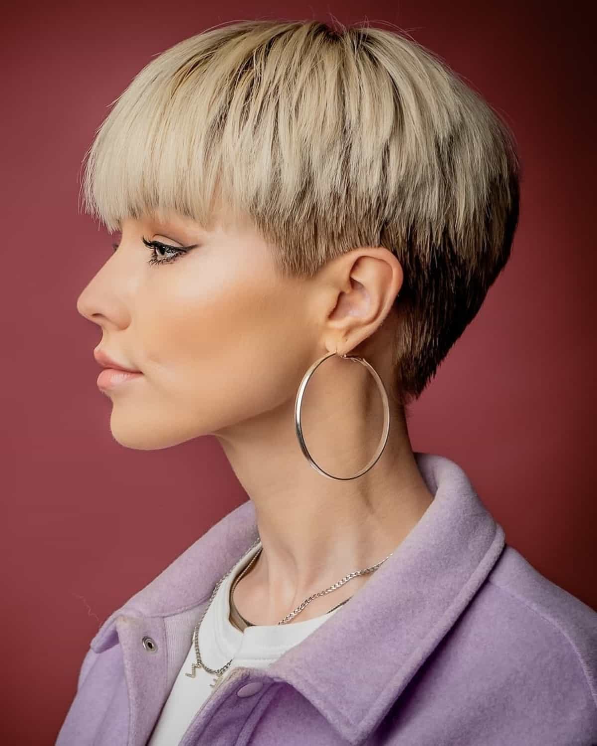 Textured pixie with bangs