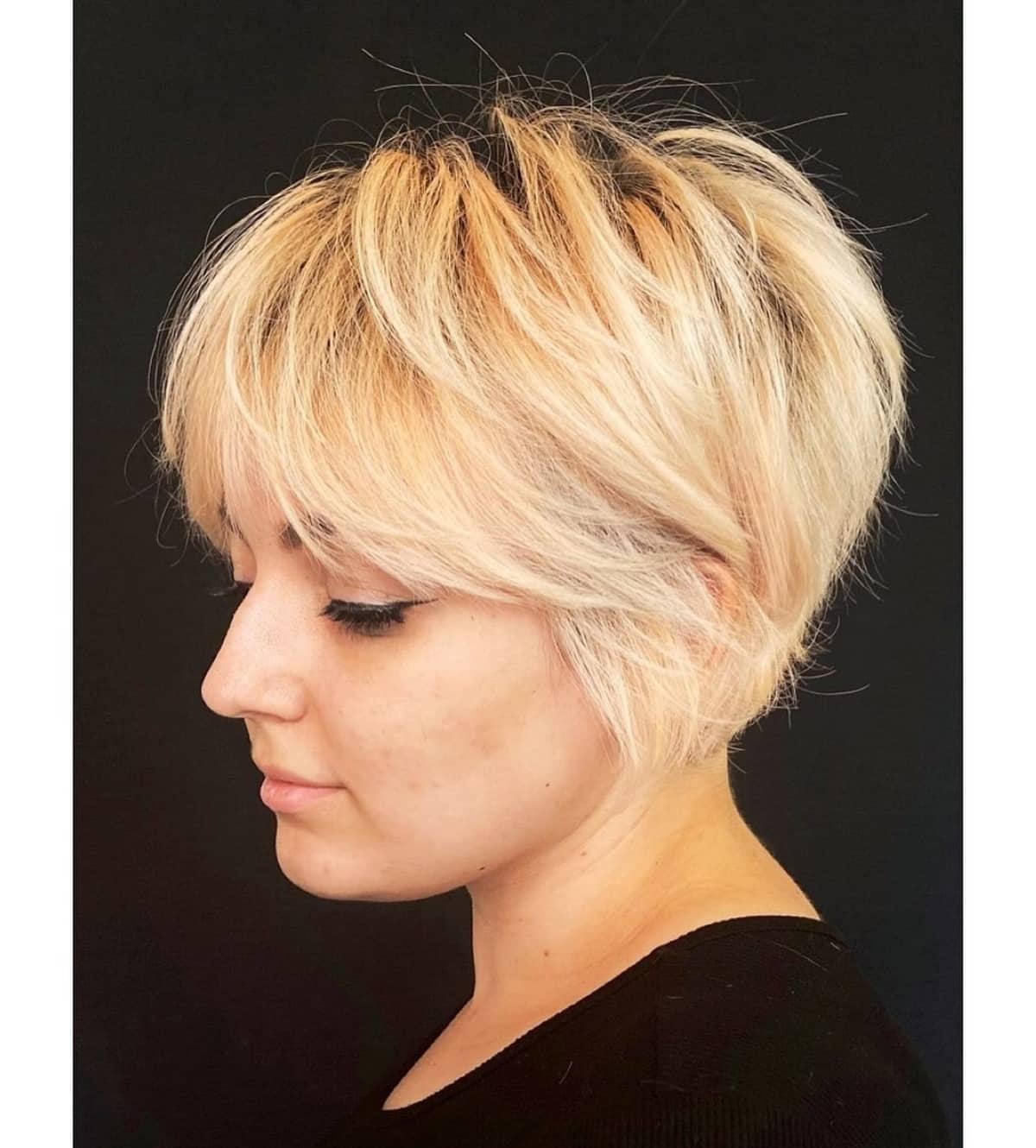 Textured shaggy pixie hairstyle