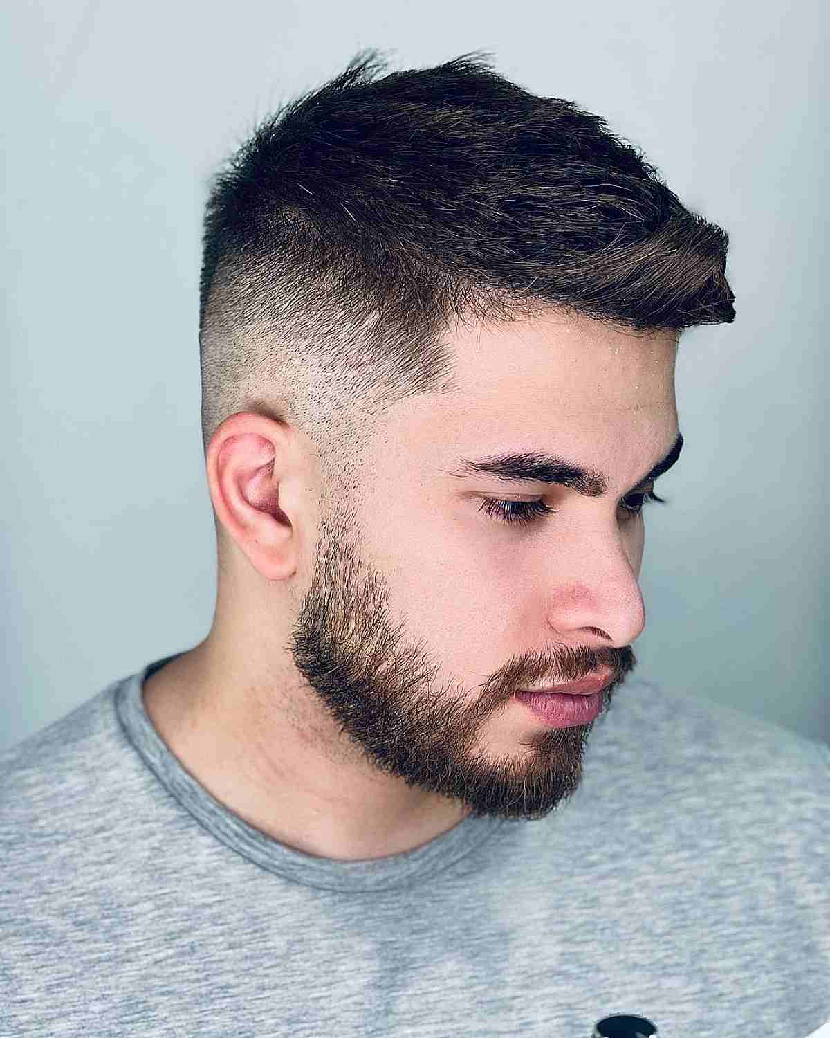 Textured Top on a Taper Faded Haircut