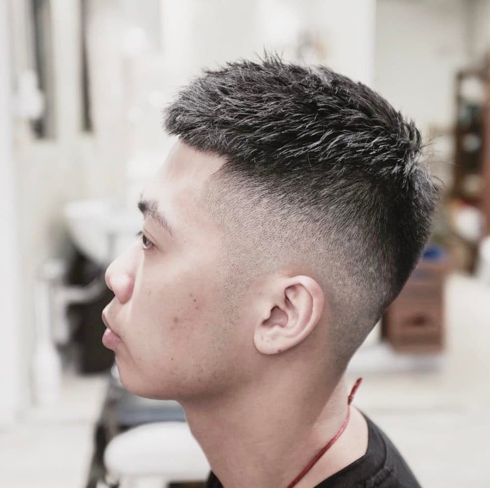 Classy Textured Crew Cut with Mid Fade for Men