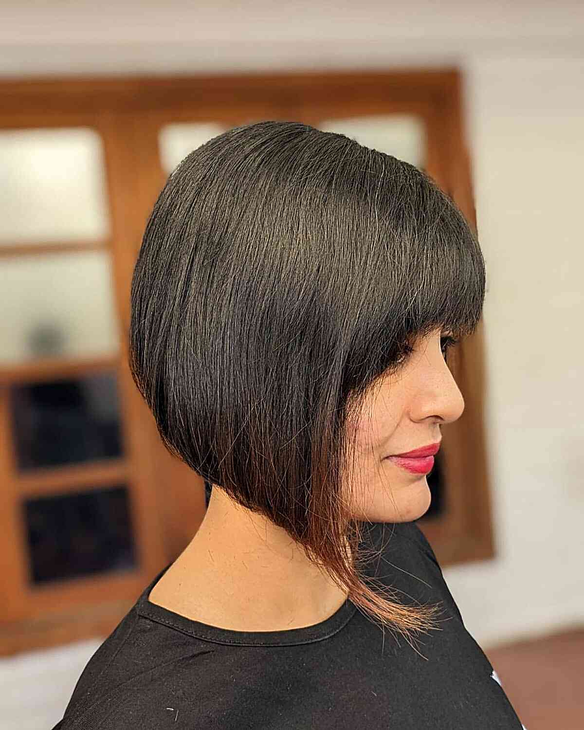 The Classic Bob with Bangs Style for ladies with short straight hair