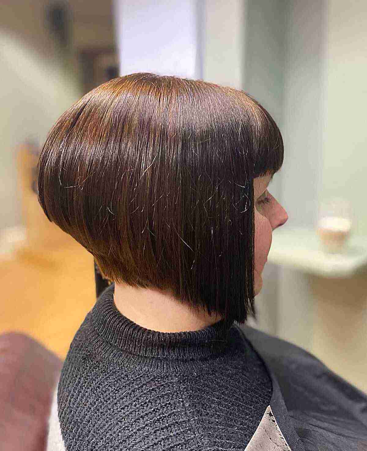 The Graduated Bob with Bangs Modern Hairstyle