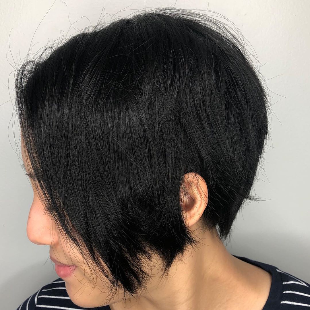 The Long Angled Pixie Bob for Thick Hair