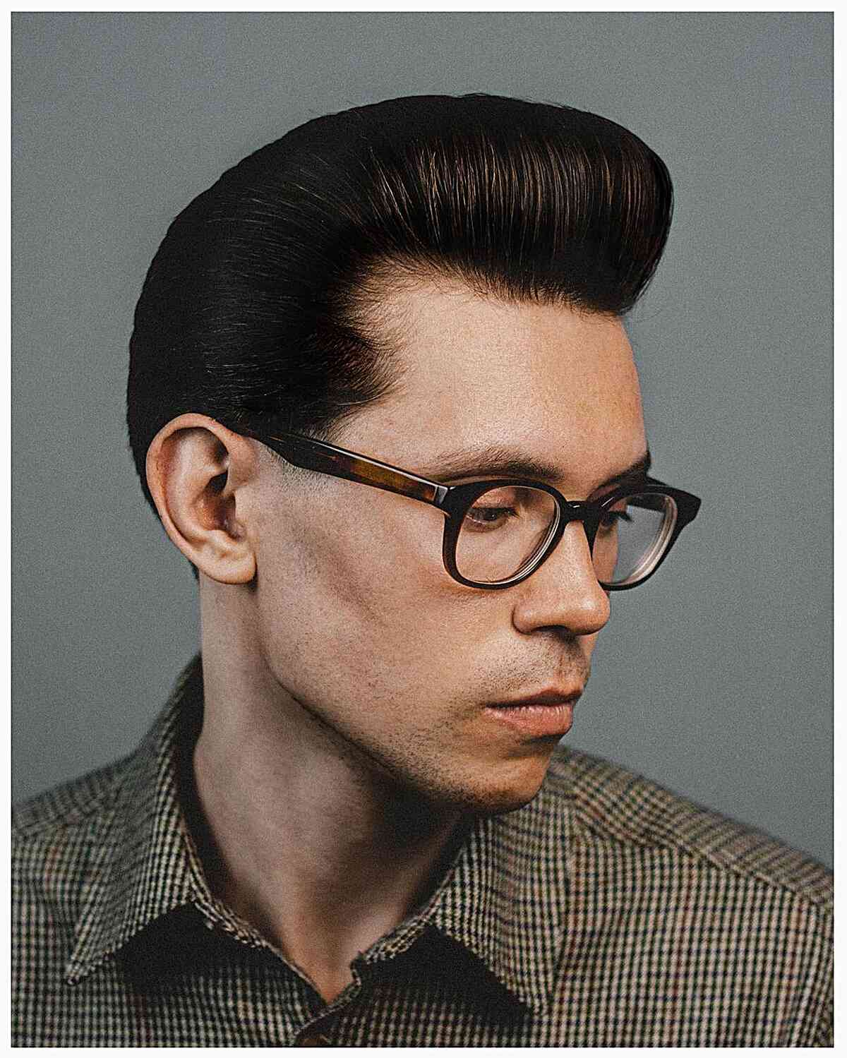 The Perfect Pompadour for Men with thick hair and glasses
