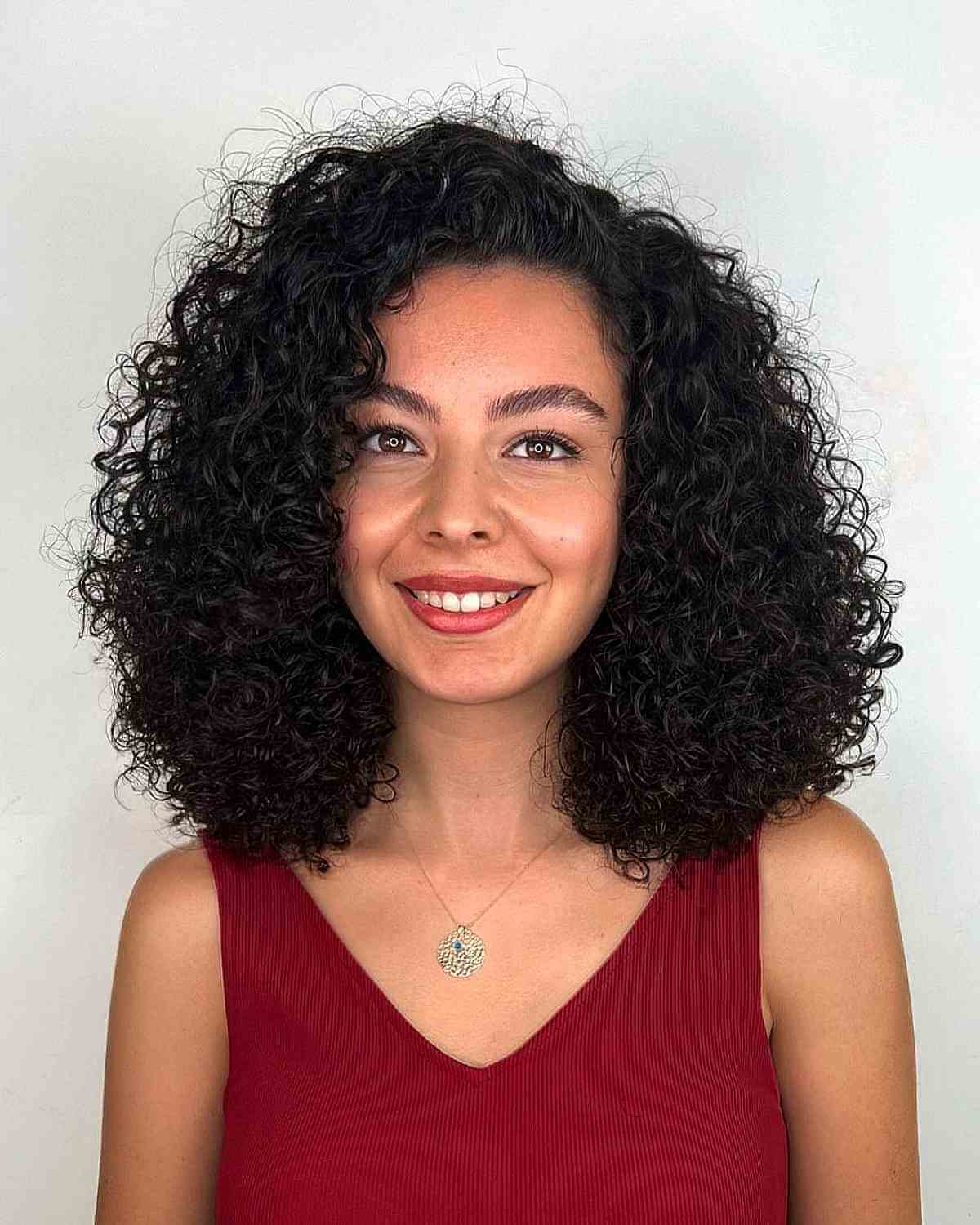 Thick Curly Mid-Length Hair