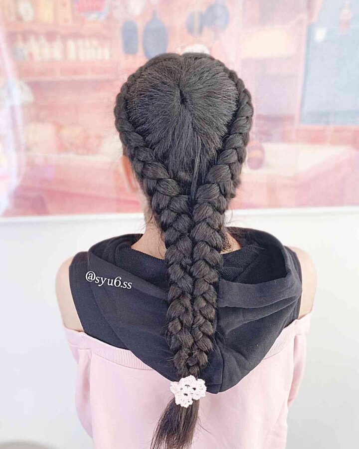 25 Cutest Volleyball Hairstyles That Ll Stay In Place   Thick Double Dutch Braids For Young Volleyball Athletes 720x900 