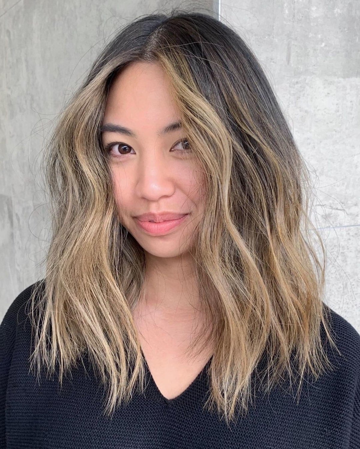 Lived-In Layered Cut for Wavy Mid-Length Thick Hair