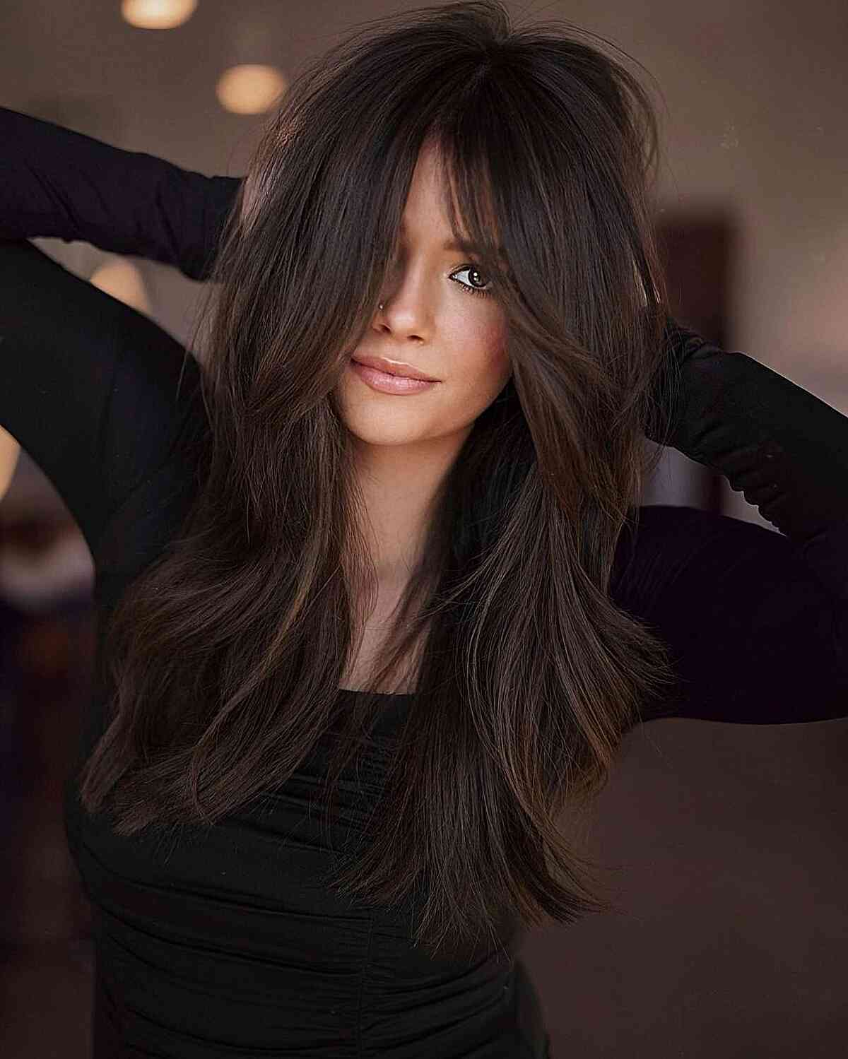 Thick Long Layers for Brunette Hair