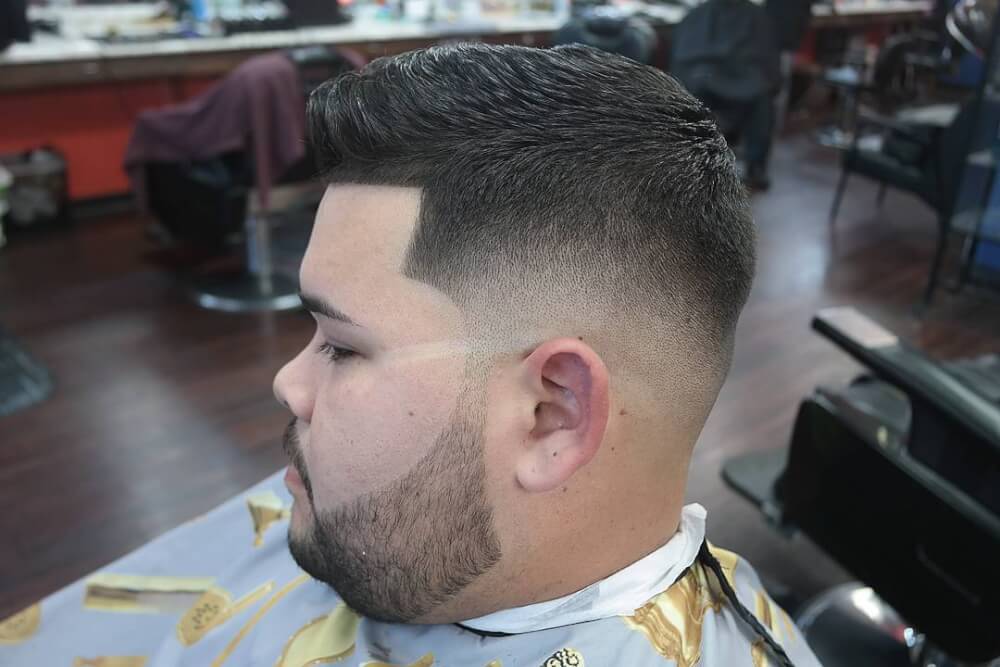Clean Line Up and Bald Fade Haircut for Men with Thick Hair