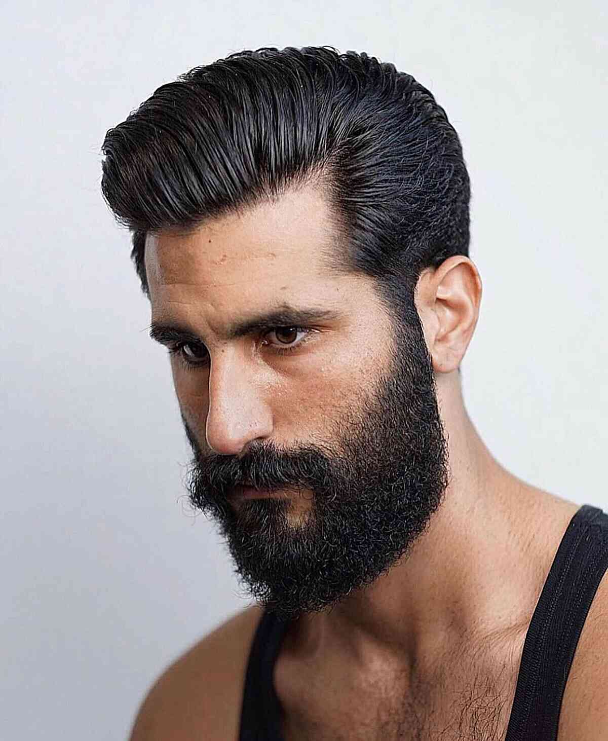 Thick Pomp Style with Subtle Layers and Thick Beard