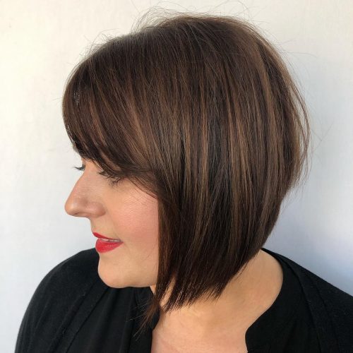 A Thick Side-Swept Bangs