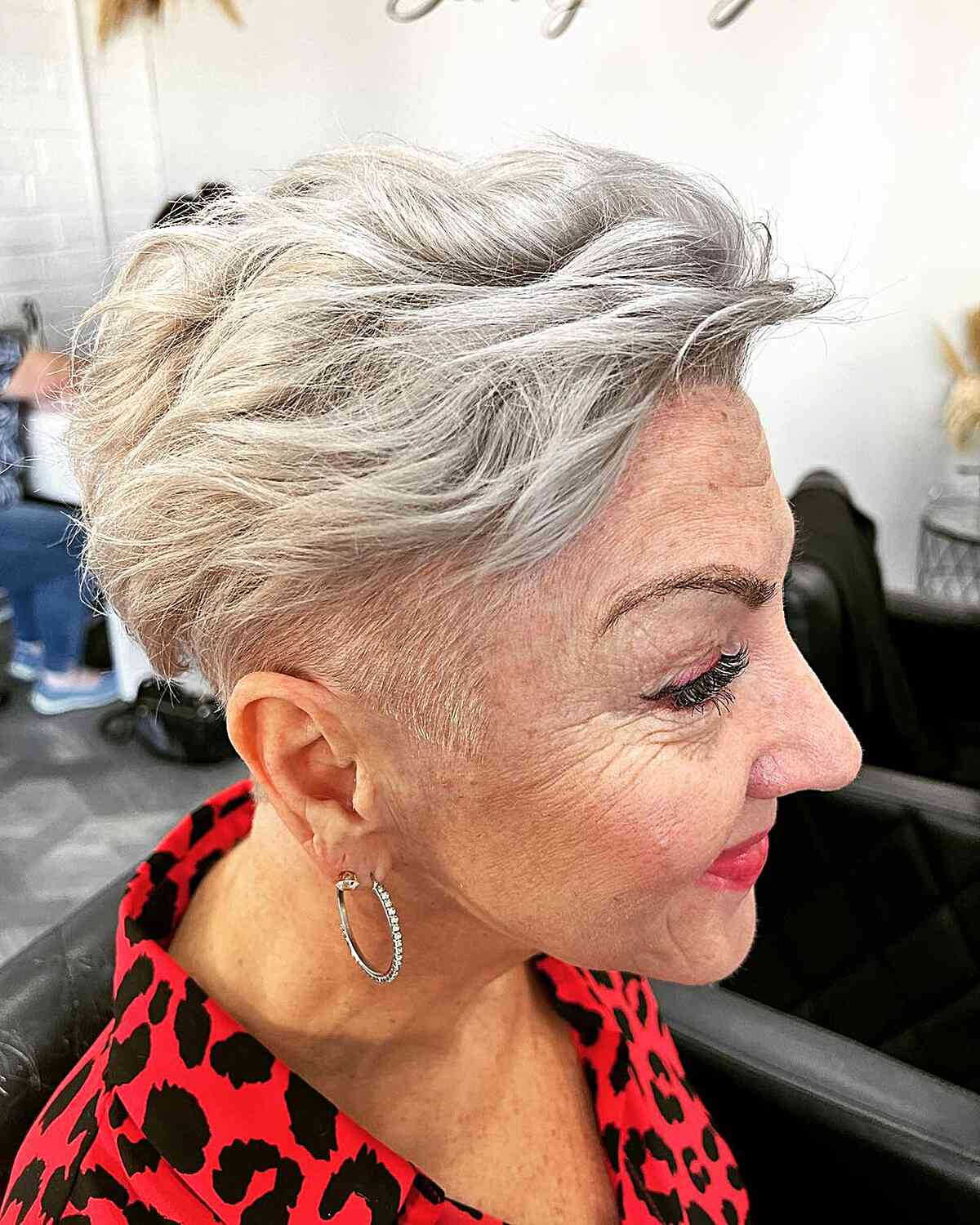 Thin-Haired Pixie with an Undercut for women in their 70s with thinning hair