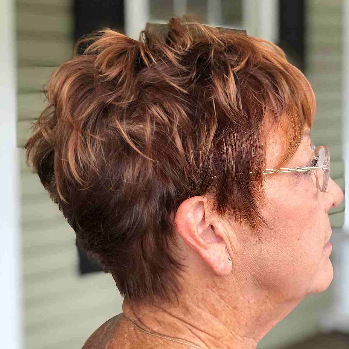 Thin Tapered Pixie with Balayage