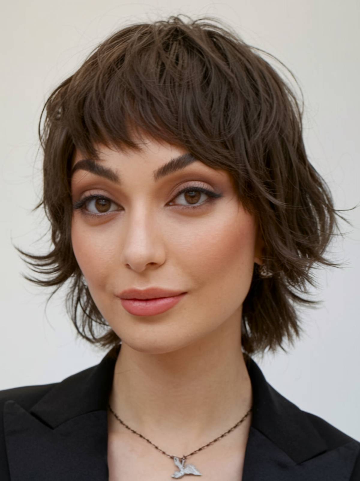 Three-layer short wolf cut