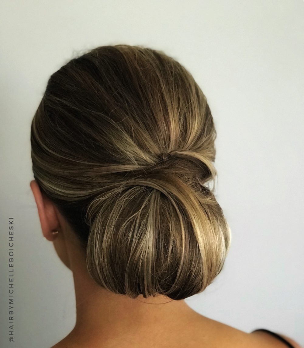 Timeless Low Textured Bun hairstyle