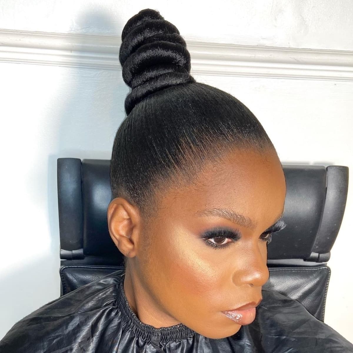 Chic Top knot for black woman bridesmaids