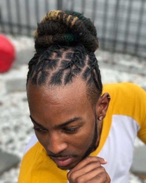 Male Braids with Top Knot