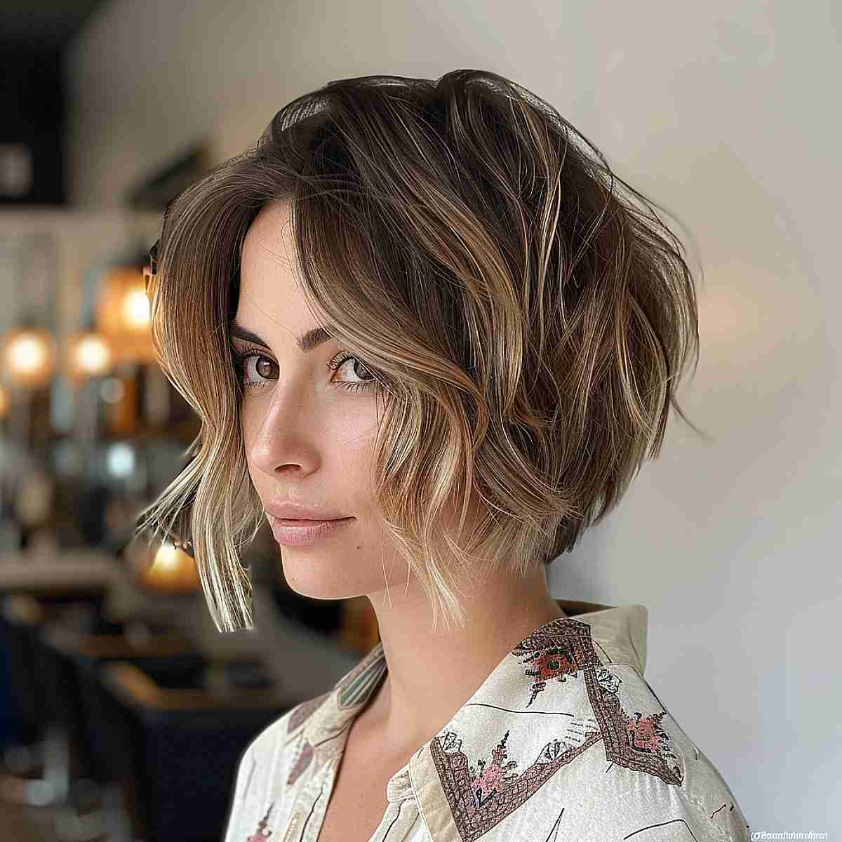 The greatest tousled angle bob for thin hair