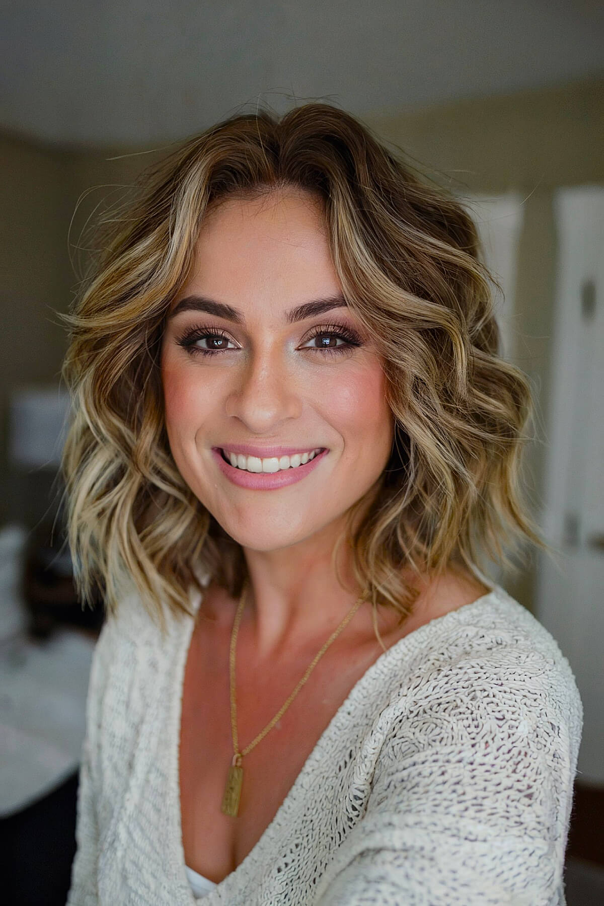 Tousled bob hairstyle for women over 30