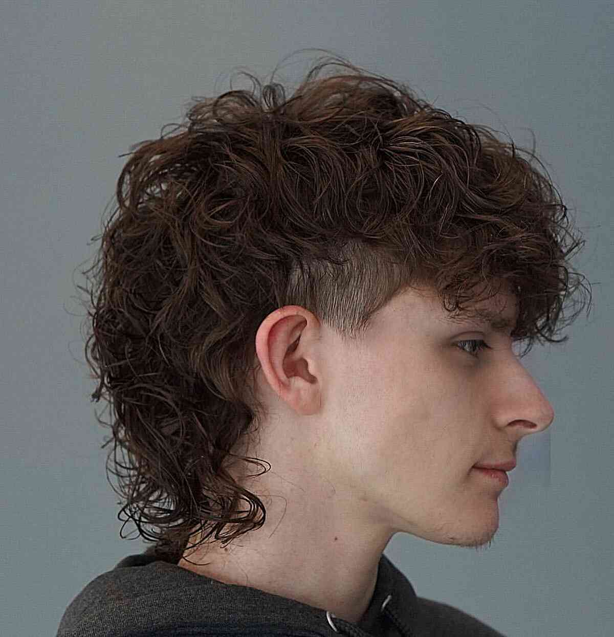 Tousled Curls with Mid-length Mullet Haircut for Boys