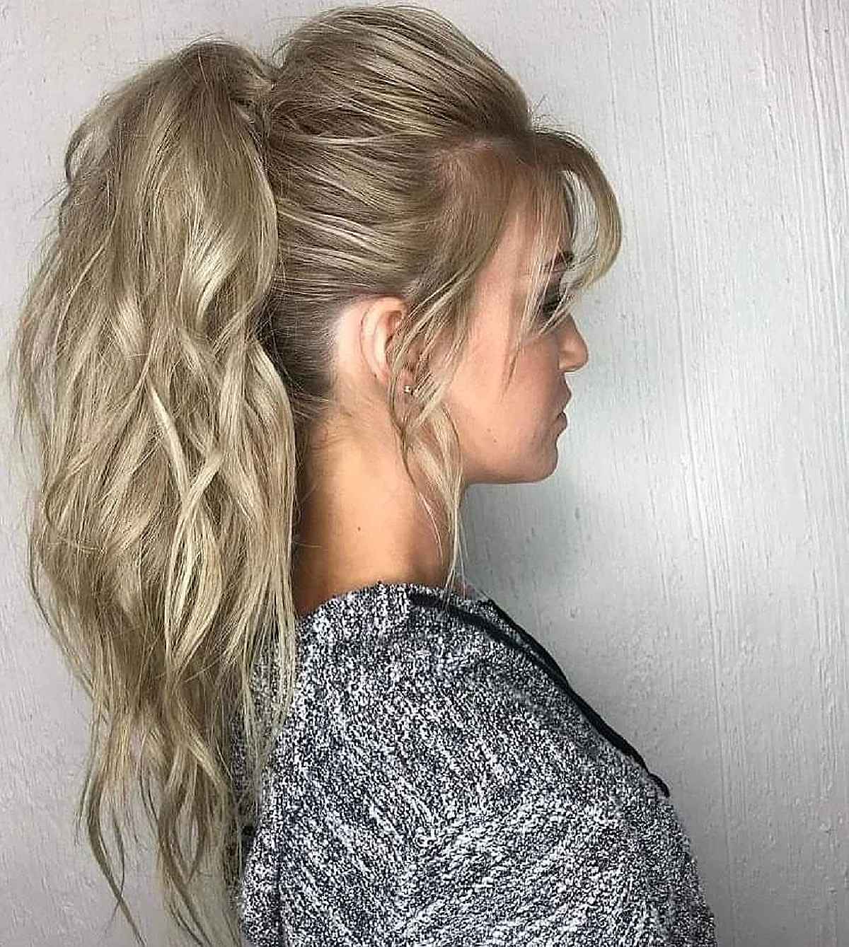 Tousled Ponytail with Wispy Bangs