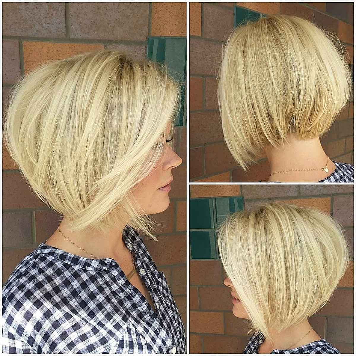 Tousled Stacked Bob with Wispy Layers