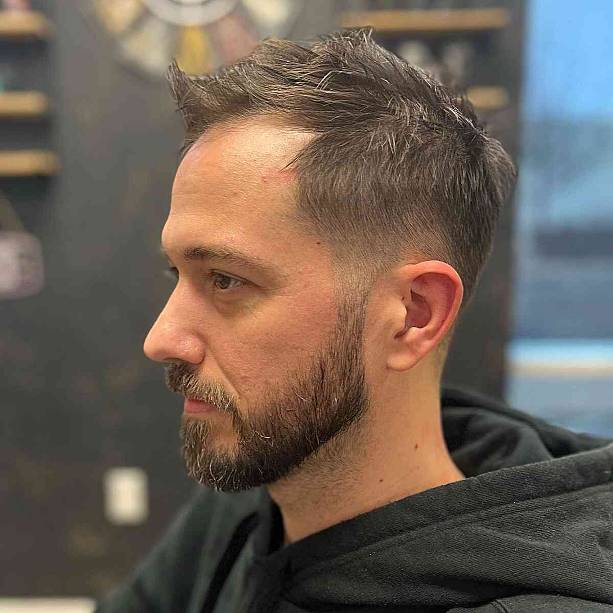 Tousled Top with Faded Sides for Men with Thin Hair